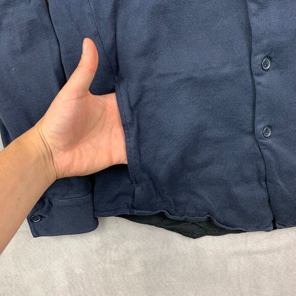 Armani Exchange Mens Shirt Medium (Fits Small) Navy Blue Double Layer Button Up - Picture 4 of 8